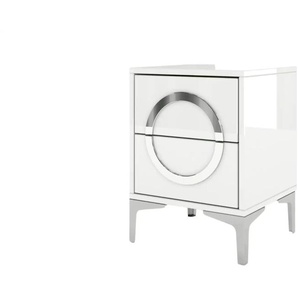 Nachttisch - weiß - Materialmix - 40 cm - 54 cm | Möbel Kraft