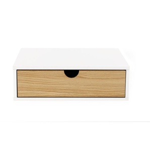Nachttisch WOODMAN Tische Gr. B/H/T: 40 cm x 15 cm x 30 cm, braun (eiche, weiß) Nachtkonsolen und Nachtkommoden Holzfurnier aus Eiche