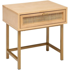 Nachttische Rayo Metall   Birke, H.50 cm, 1 Schublade
