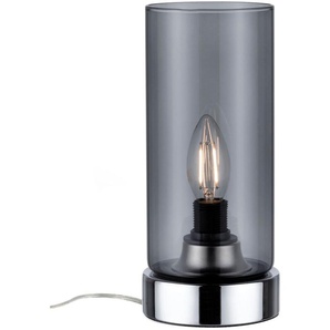 Nachttischlampe PAULMANN Pinja Lampen Gr. Ø 11,0 cm Höhe: 24,4 cm, schwarz (chromfarben, anthrazit) Nachttischleuchten E14