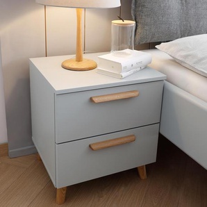 Nachttischpaar »Skandi« - grau - Holz -