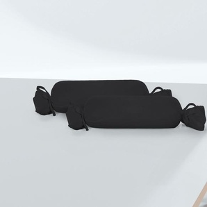 Nackenrollenbezug BIBERNA Michi Kissenbezüge Gr. B/L: 15 cm x 40 cm, 2 St., Feinjersey, schwarz Kissenbezüge uni Jersey (1 Pack mit 2 Stück), dichte, feinfädige Single-Qualität
