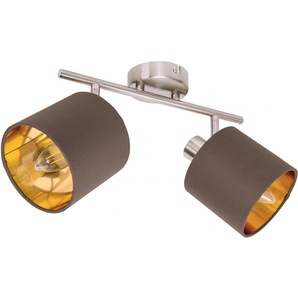 näve Deckenleuchte »Maron«, 2 flammig, Leuchtmittel E14   ohne Leuchtmittel, 2er Deckenleuchte, Wandleuchte, Spot, 2xE14 max. 40W, Metall/Textil