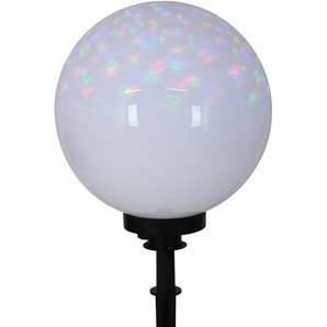 näve Kugelleuchte Ball, Leuchtmittel wechselbar, Kunststoff, weiß/opal, D: 30cm, Spieß schwarz, exkl. 1 x E27 max. 40W
