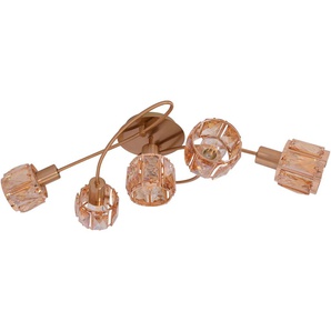 näve LED Deckenleuchte »Josefa«, 5 flammig, Leuchtmittel E14   LED wechselbar, 5 flammig Deckenleuchte, 5xE14 max.40W, Material: Metall(Eisen) Glas