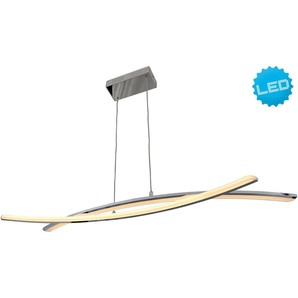 näve LED Pendelleuchte Theo, LED fest integriert, Warmweiß, chromfarben, dimmbar mit Phasenan- und -abschnitt Dimmer, L: 72cm