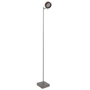 Näve Led-Stehleuchte , Braun, Chrom , Holz, Metall , Eiche , 129 cm , verstellbare Arme , Lampen & Leuchten, Innenbeleuchtung, Stehlampen, Stehlampen Dimmbar
