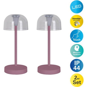 näve LED Tischleuchte »Gomba 18,5 cm«, 2er-Set, Leuchtmittel LED-Modul   LED fest integriert, über USB-Kabel aufladbar, Memoryfunktion, stufenlos dimmbar