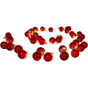 Lichterkette NÄVE LED-Outdoor-Weihnachtslichterkette, Weihnachtsdeko rot aussen Lichterketten Gr. Flammen 1 St., Kabellänge 300 m x, rot Lichterketten Lichternetze l: 240cm, Ein-Ausschalter, incl. Timer (6h an und 18h aus),Farbe: