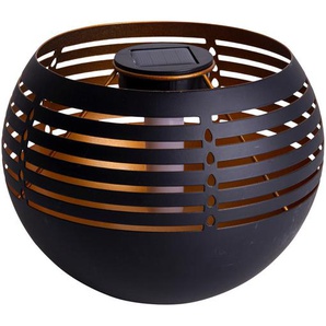 Näve Solarleuchte, Schwarz, Gold, Metall, Kunststoff, 16 cm, Flackerfunktion, Lampen & Leuchten, Außenbeleuchtung, Solarleuchten