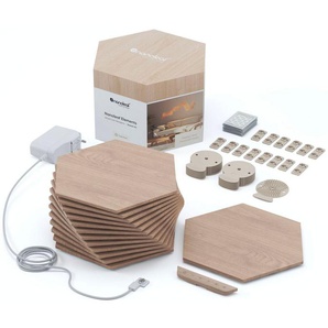nanoleaf Dekolicht Elements Wood Look, Abschaltautomatik, LED fest integriert, Kaltweiß, Starter Kit - 13 PK, Modulares Stecksystem, Smarte Technologie