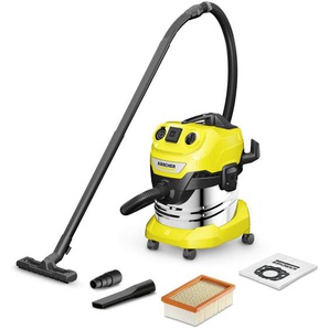 Nass-/Trockensauger Kärcher wd 4 p s V-20/5/22, 20 l Edelstahlbehälter, 1000 w, 5 m Kabel, 2,2 m Saugschlauch, mit Gerätesteckdose, Clips-Bodendüse,