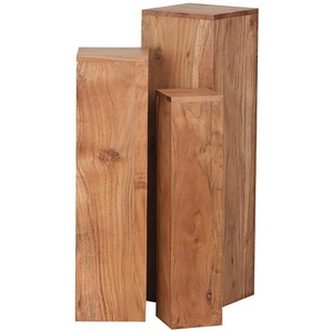 Naturoo Beistelltisch Richburg 3er-Set Massivholz Akazie Modern 25x85x25 cm (BxHxT)
