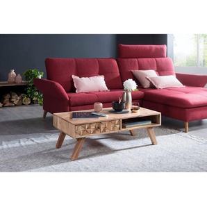 Naturoo Couchtisch Riverville Massivholz Akazie 95x35x50 cm (BxHxT)