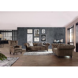 Ohrensessel Boyce Braun/Nougat Lederart: Echtleder Material: Echtleder 83 x 102 x 89cm