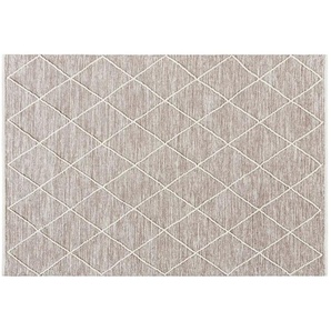 Naturteppich handgewebt | grau | Baumwolle | 170 cm |