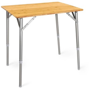 Navaris Bambus-Campingtisch - silber -