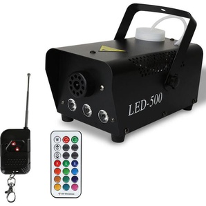 Nebelmaschine 500W Mini dj effekt Rauchmaschine Schnelle Generierung von Nebel 13 farbige 3 LEDs mit led/ Drahtloser Fernbedienung für Halloween