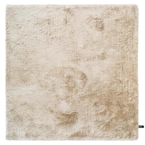 Nest Hochflor Shaggyteppich Whisper Beige 200x200 cm - Langflor Teppich für Wohnzimmer