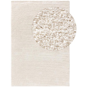 Nest Waschbarer Hochflor Shaggyteppich Sera Cream 160x230 cm - Langflor Teppich für Wohnzimmer