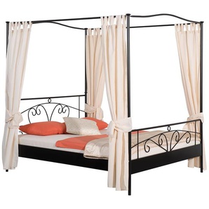 Neue Modular Himmelbett Olbia 160x200 cm Metall Schwarz/Hellbeige