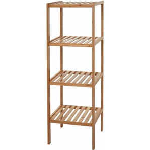 Neuwertig] Badregal HHG 550, Badezimmer Badschrank Standregal, Bambus 110x34x33cm