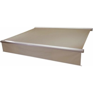 [NEUWERTIG] Elektrische Vollkassetten-Markise HHG-606, 4x3m ausfahrbarer Volant Polyester Sand