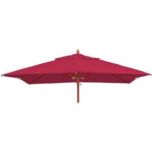 Neuwertig] Ersatz-Bezug für Gastronomie Holz-Sonnenschirm HHG 660, Sonnenschirmbezug Ersatzbezug, eckig 3x3m Polyester 3kg bordeaux