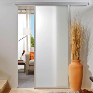 [NEUWERTIG] Schiebetür Glas Tür Glasschiebetür gerahmt weiß matt 740 x 2035 Nischentür - beidseitiger SoftClose
