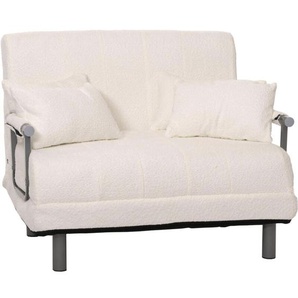 Neuwertig] Schlafsessel HHG 695, Klappsessel Schlafsofa Gästebett, Liegefläche 190x100cm, Stoff Bouclé (500g/m²) creme