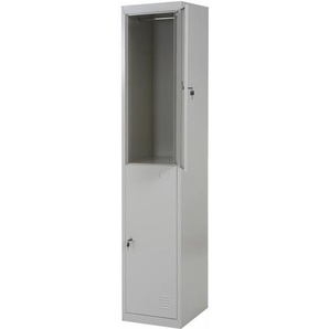 Neuwertig] Schließfach HHG 306, Schließfachschrank Wertfachschrank Spind, Metall 185x38x45cm grau