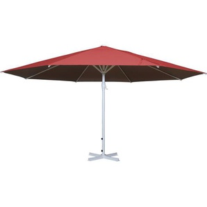 Neuwertig] Sonnenschirm Carpi ii, Gastronomie Marktschirm, ø 5m Polyester/Alu Mast weiß 28kg rot ohne Ständer