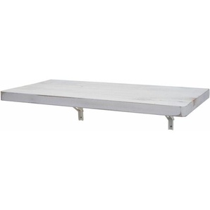 [NEUWERTIG] Wandtisch HHG-418, Wandklapptisch Wandregal Tisch, klappbar Massiv-Holz 100x50cm shabby weiß