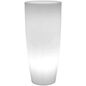 New Garden LED-Blumentopf Bambu , Weiß , Kunststoff , 40x90x40 cm , Lampen & Leuchten, Aussenbeleuchtung, Aussenleuchten