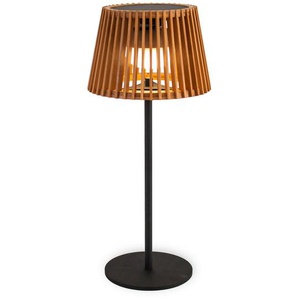 New Garden Led-Tischleuchte Okinawa, Braun, Schwarz, Naturmaterialien, 16x36x16 cm, höhenverstellbar, 3 Helligkeitsstufen, LED-Leuchtmittel