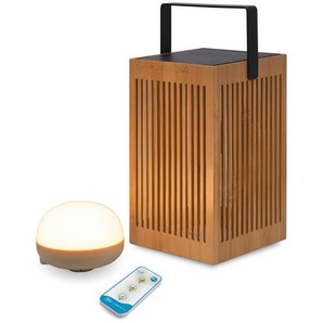Newgarden LED-AUßENLEUCHTE Okinawa, Braun, Naturmaterialien, 14.5x24x14.5 cm, LED-Leuchtmittel austauschbar, tragbar, kabellos, aufladbar über Usb, 3