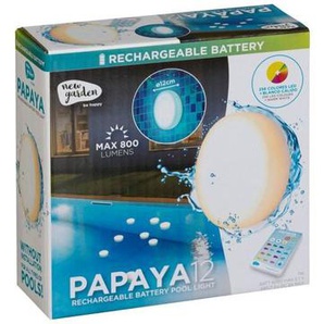 Newgarden - papaya 12 Wandleuchte für den Außenbereich mit wiederaufladbarer Batterie. RGB-LED-Licht. Keine Installation erforderlich.
