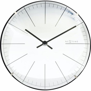 Nextime Tisch- Wanduhr Big Stripe Mini Dome Ø 20 cm weiß GLO715010604