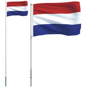 vidaXL Niederländische Flagge mit Mast 5,55 m Aluminium