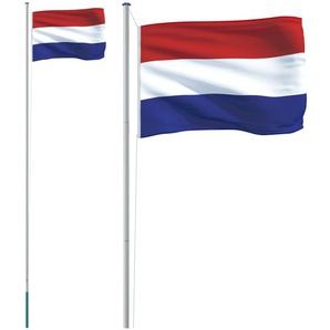 vidaXL Niederländische Flagge mit Mast 6,23 m Aluminium
