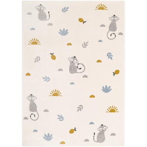 Niedlicher Teppich little wild monkey miel, 100% Polypropylen, Ökotex 100 zertifiziert, 135 x 190 cm, von Nattiot