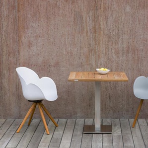 Niehoff Bistro Tisch Edelstahl Teak 68x68 - 140x95 cm