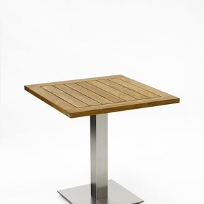 Niehoff Bistro Tisch Edelstahl Teak 68x68 - 140x95 cm