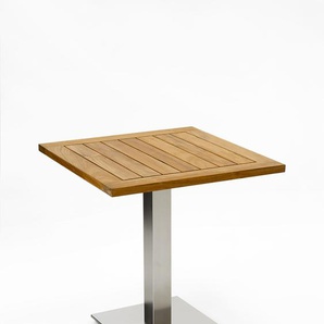 Niehoff Bistro Tisch Edelstahl Teak 68x68 - 140x95 cm