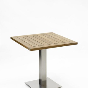 Niehoff Bistro Tisch Edelstahl Teak 68x68 - 140x95 cm