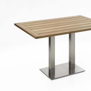 Niehoff Bistro Tisch Edelstahl Teak 68x68 - 140x95 cm