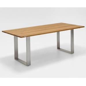 Niehoff Noah Tisch 160cm, Profilkufe, Tischplatte Teak-gebürstet