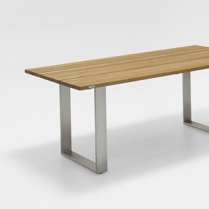 Niehoff Noah Tisch Edelstahl Profilkufe/Teak 160x95 cm bis 260x95