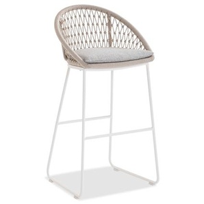 Niehoff Roveda Barstuhl Rücken/Seiten mit Kordelflechtung beige