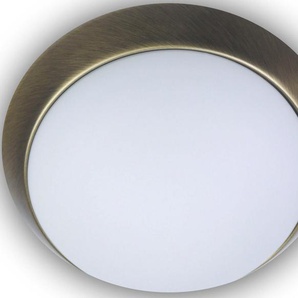 niermann Deckenleuchte Opal matt, Dekorring Altmessing, 45 cm, HF Sensor, ohne Leuchtmittel